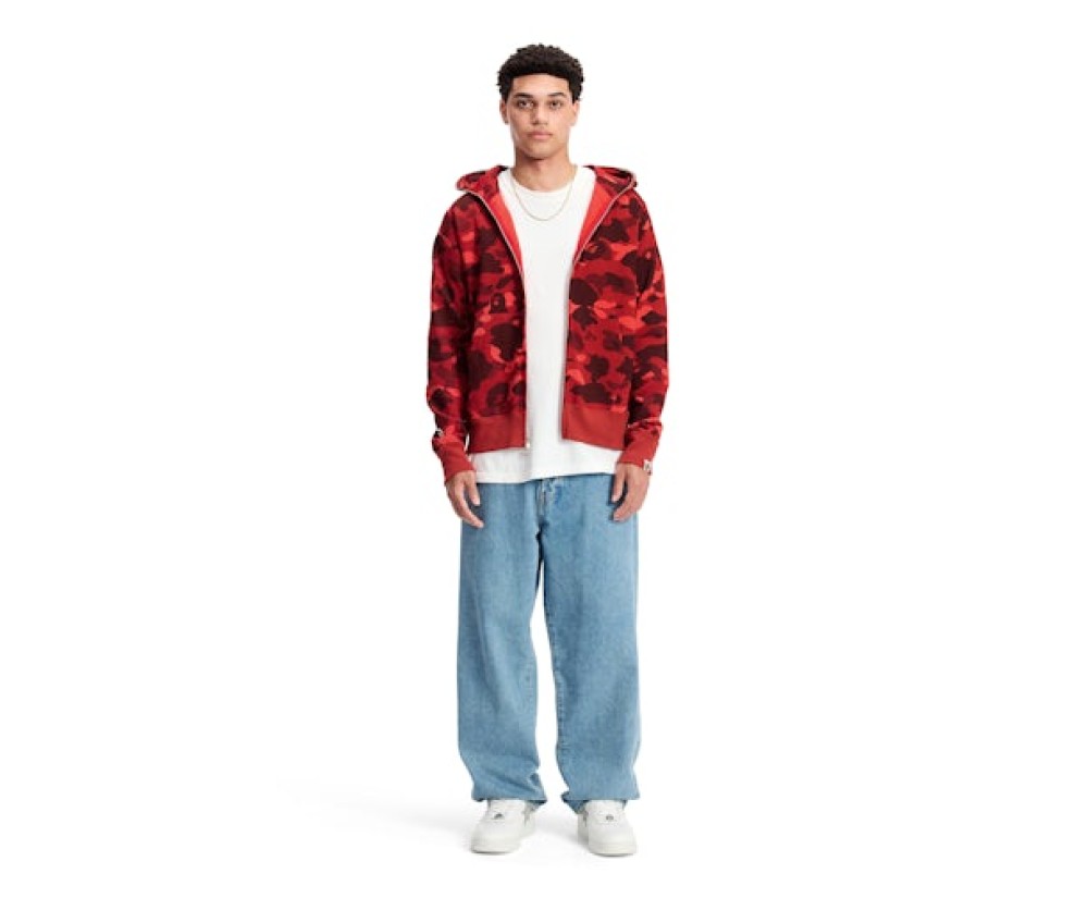 BAPE Color Camo Shark Full Zip Hoodie Red